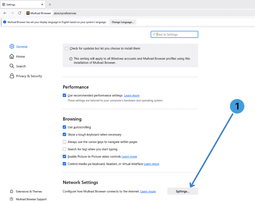 Open Network Settings