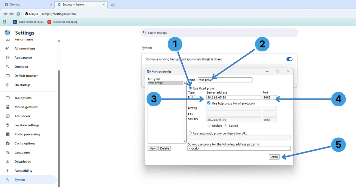 Step 3 &ndash; Create and configure a custom proxy profile