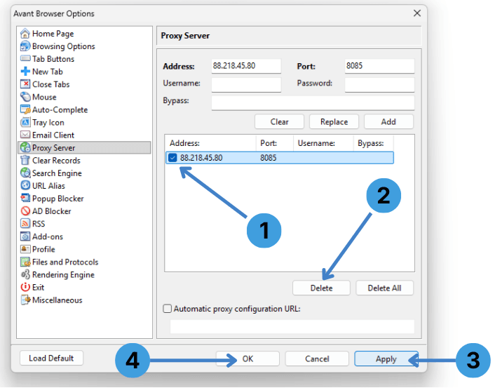 Step group 3 &ndash; Disable the proxy server