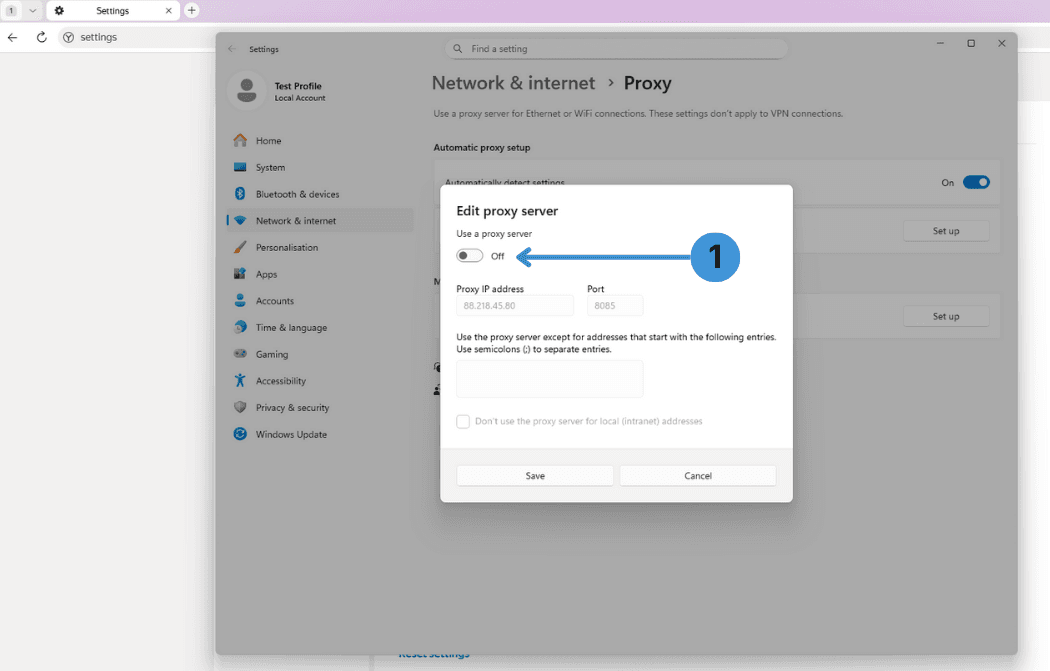 Step 5. Turn the proxy off when you no longer need it