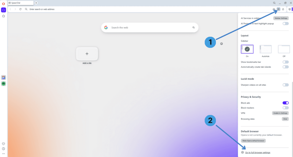 Step 1. Open Easy Setup and full settings