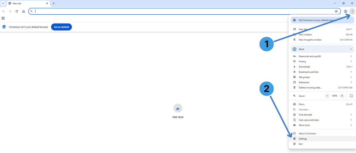 Open Ungoogled Chromium settings