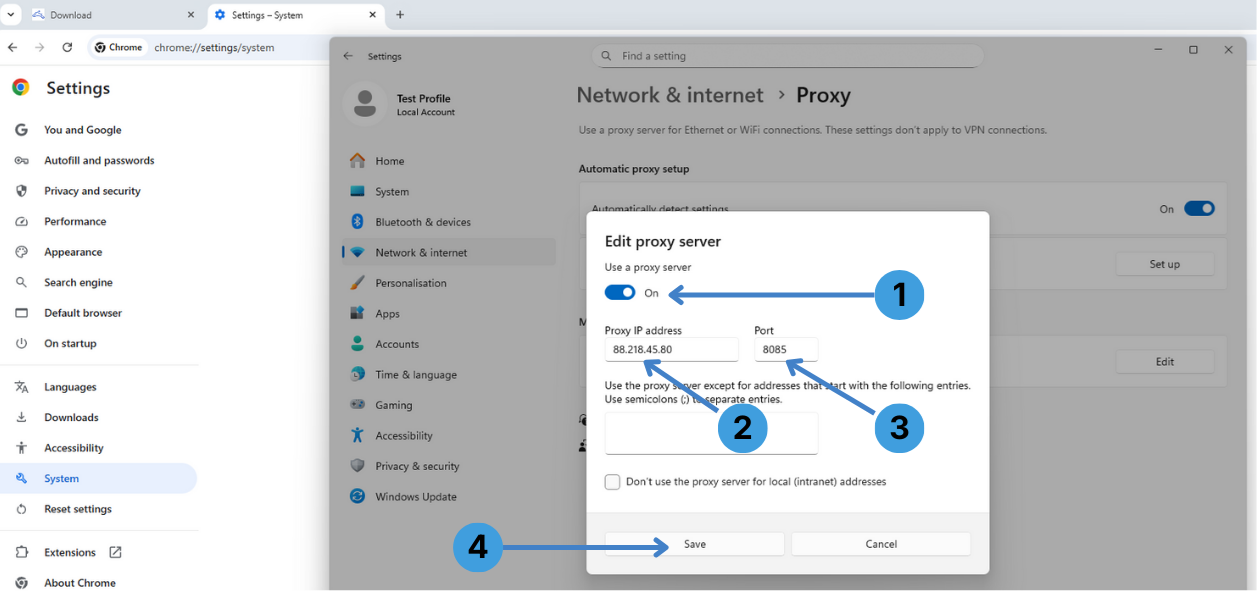 Add proxy details