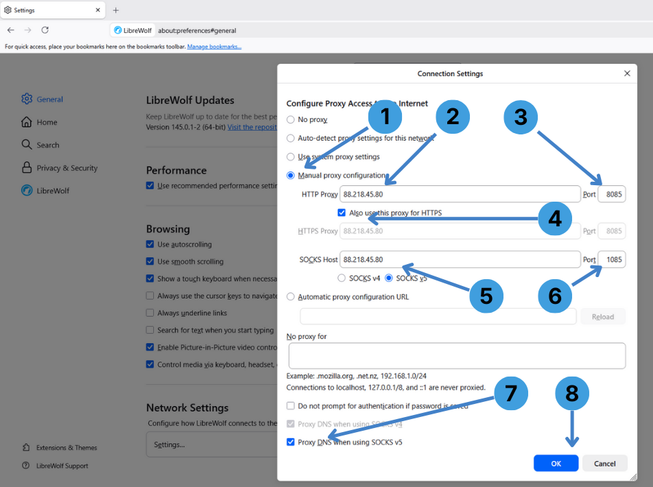 Configure HTTP and SOCKS proxies
