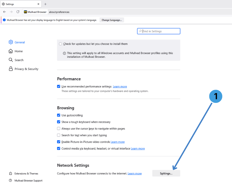 Open Network Settings