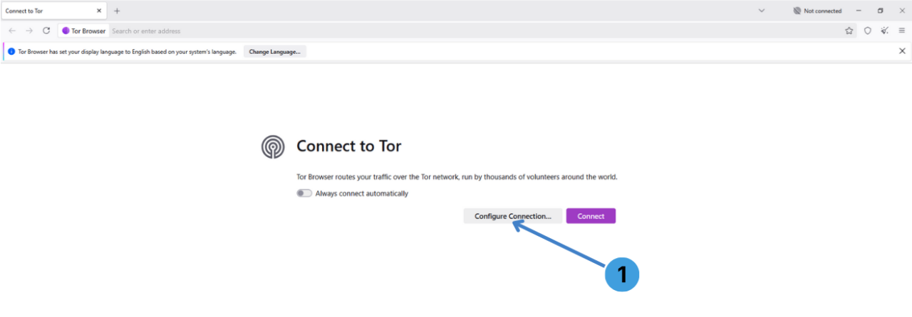 Open the connection setup screen