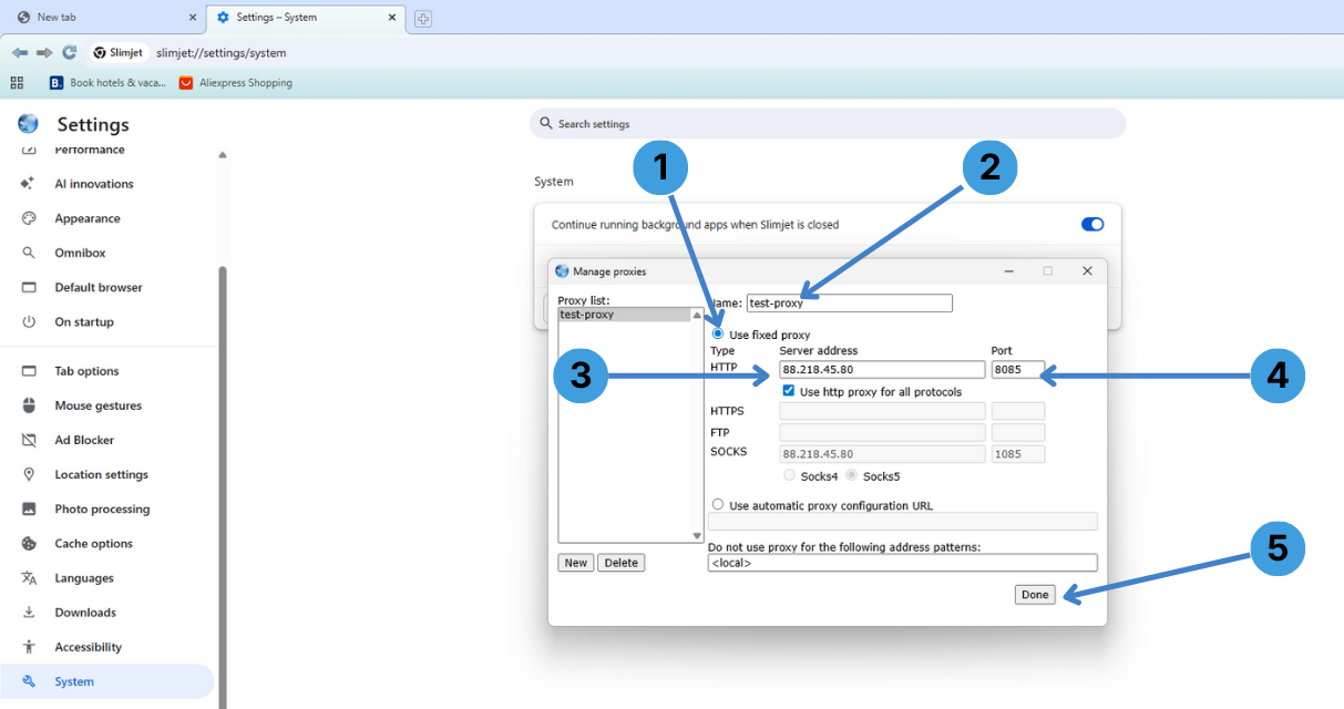 Step 3 – Create and configure a custom proxy profile