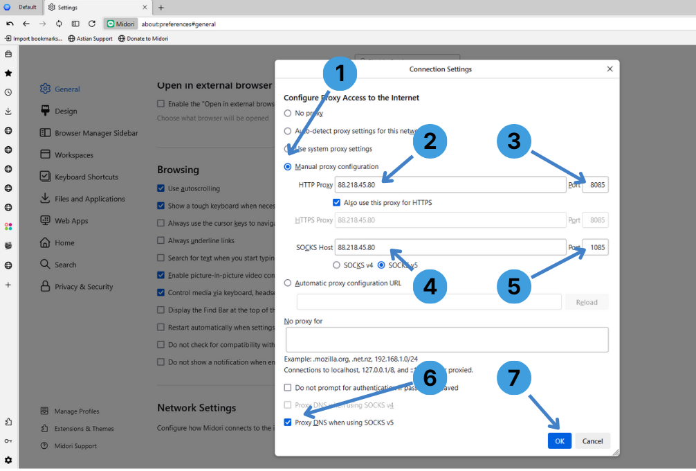 Configure HTTP and SOCKS proxies