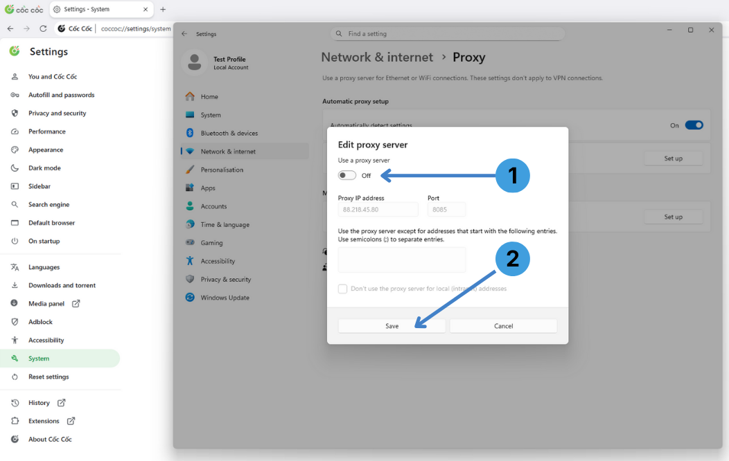 Step 6. Turn the proxy off