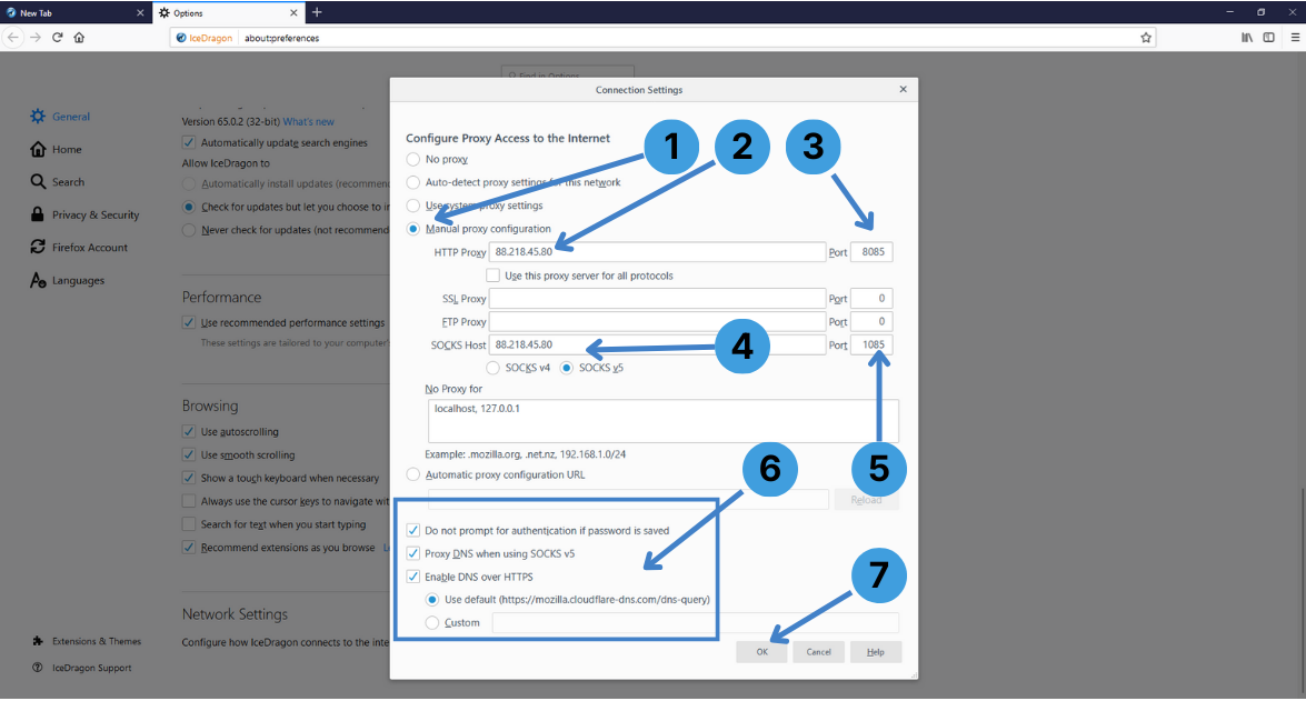 Step 3 – Configure HTTP and SOCKS proxies