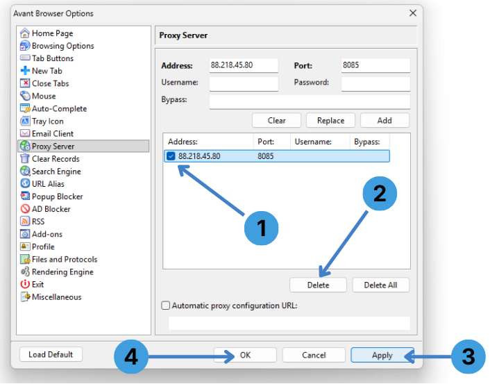 Step group 3 – Disable the proxy server