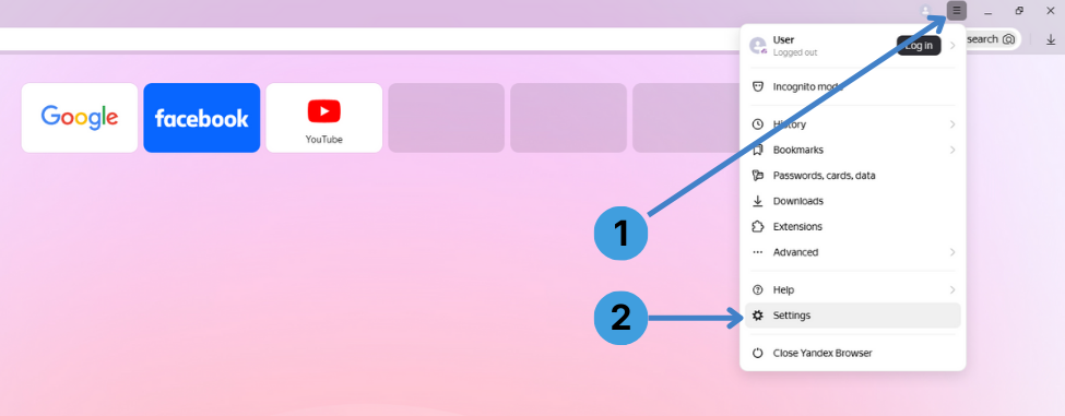 Step 1. Open the browser menu and settings