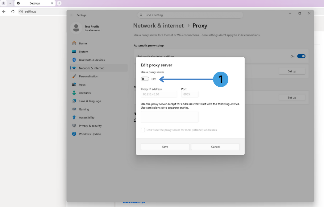 Step 5. Turn the proxy off when you no longer need it