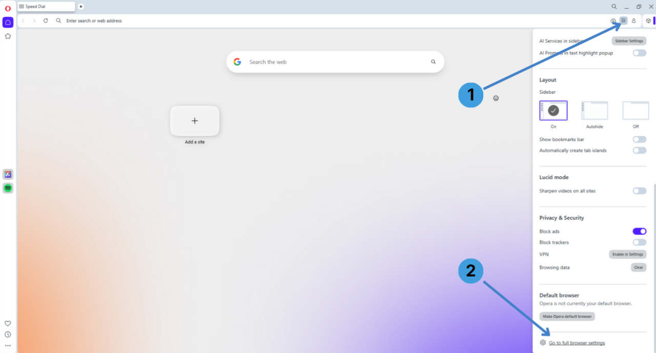 Step 1. Open Easy Setup and full settings