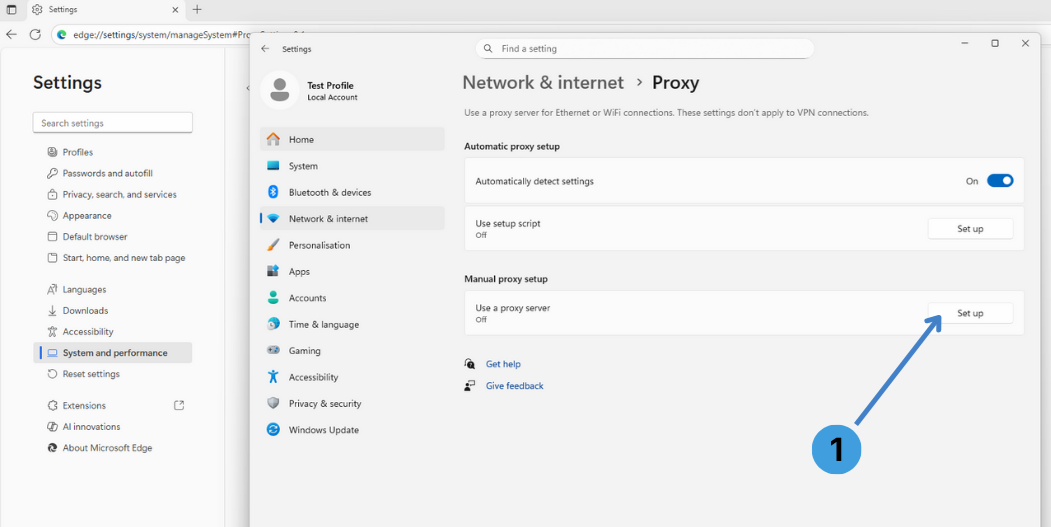 Step 4. Open manual proxy setup